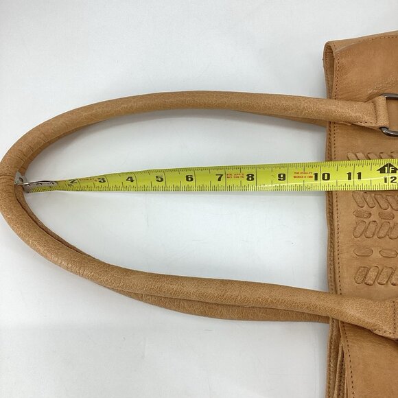 STS Ranch Large Bovine Leather Cowhide Satchel Tote Tassel Brown Double Handle - Picture 7 of 12